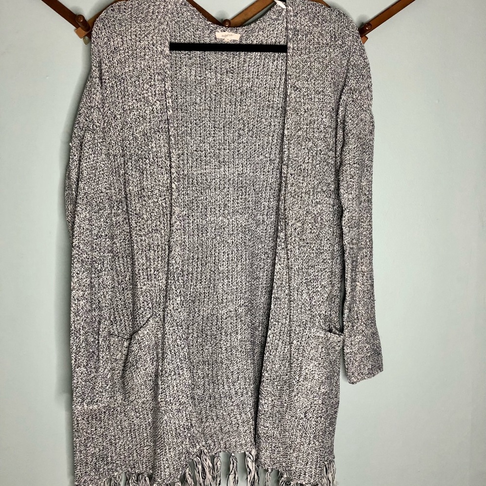 Fringe open front cardigan
